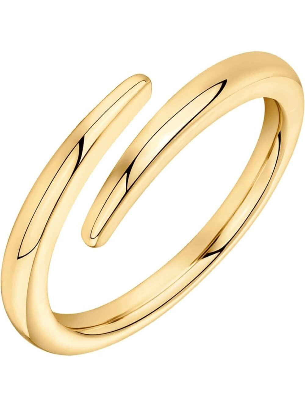 14K Gold Plated Open Twist Eternity Band Ring for Women - Elegant Fashion